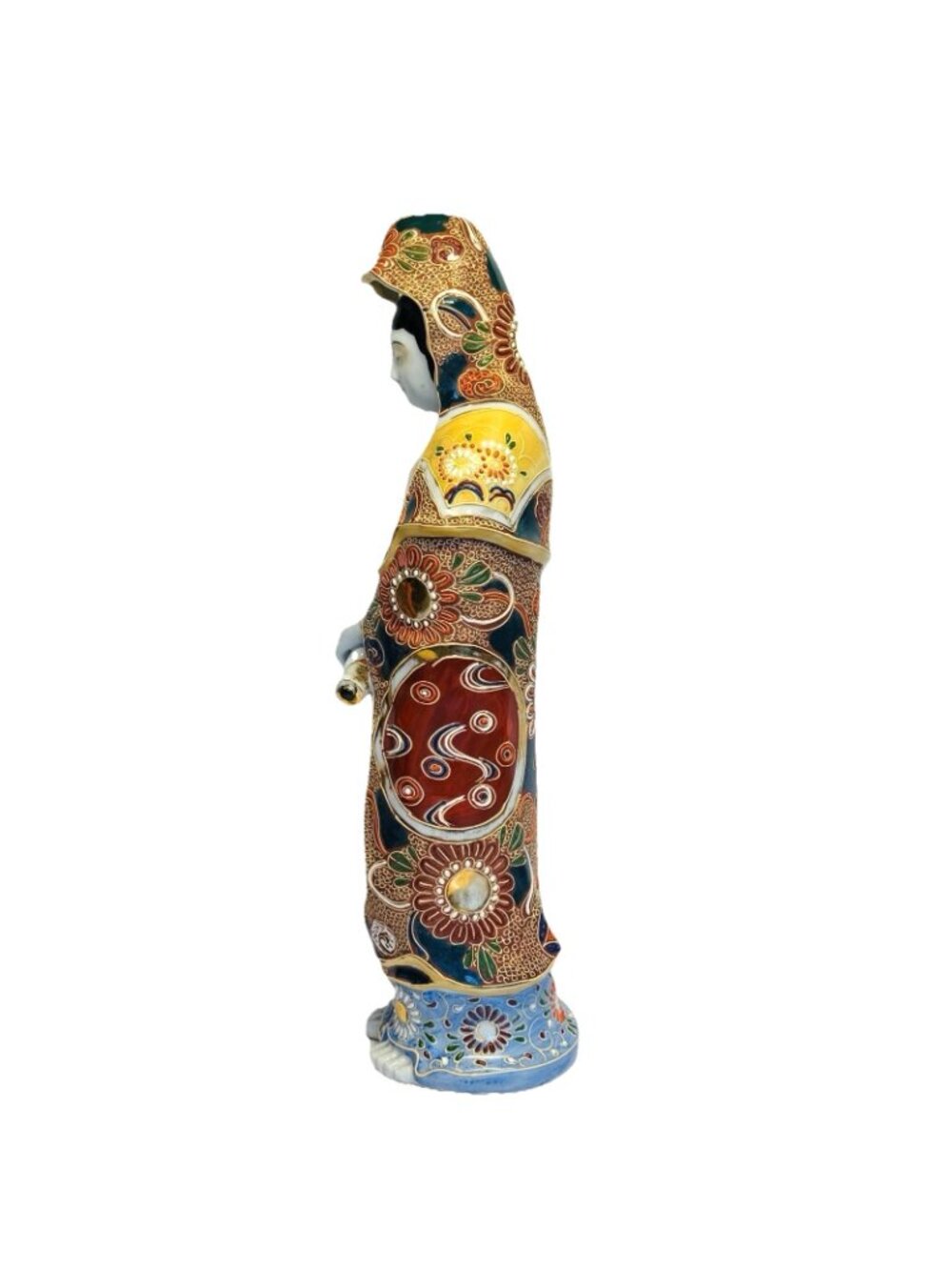 Japanese Kutani Buddhist Bodhisattva Kannon Kuan Yin Mercy Statue Moriage - Picture 8 of 15